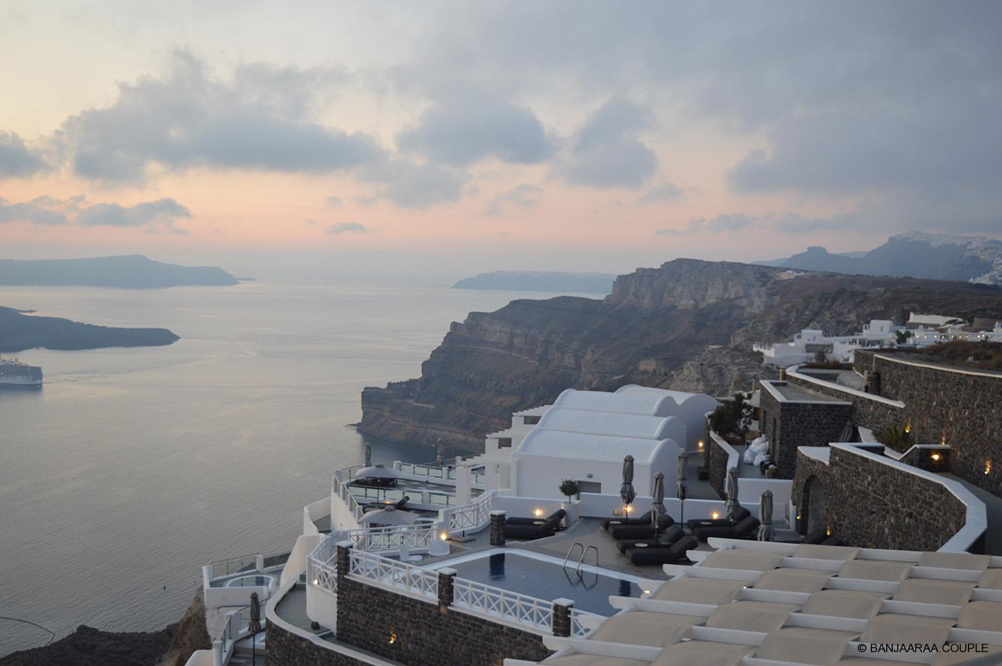 A shot of Imerovigli just after Sunset