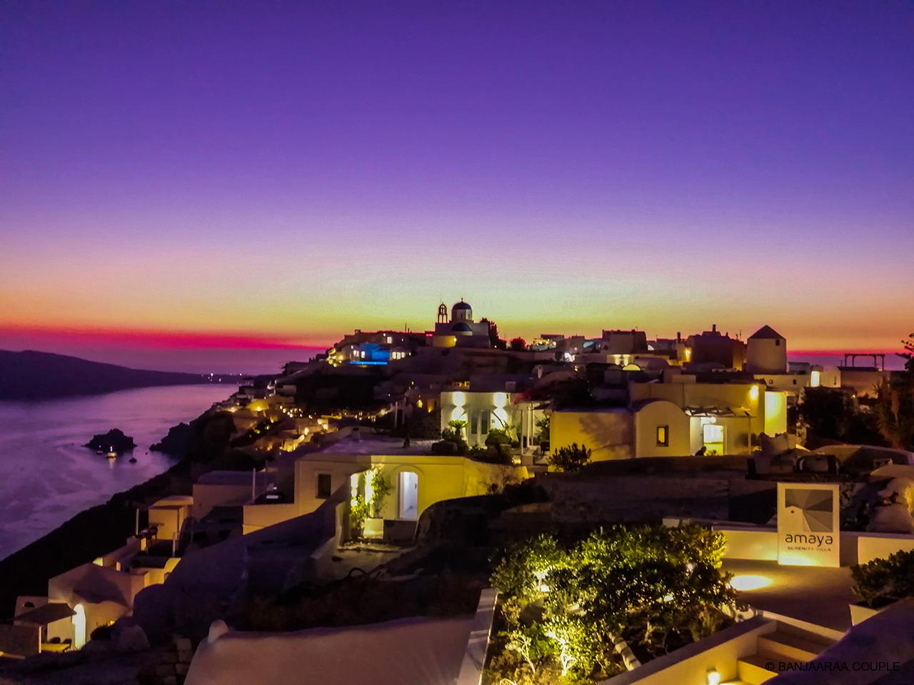 A Twilight shot of Oia