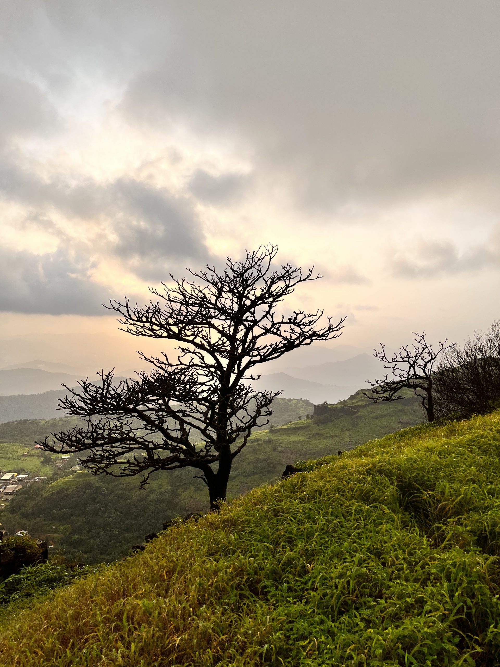 sunset view at the rajmachi fort